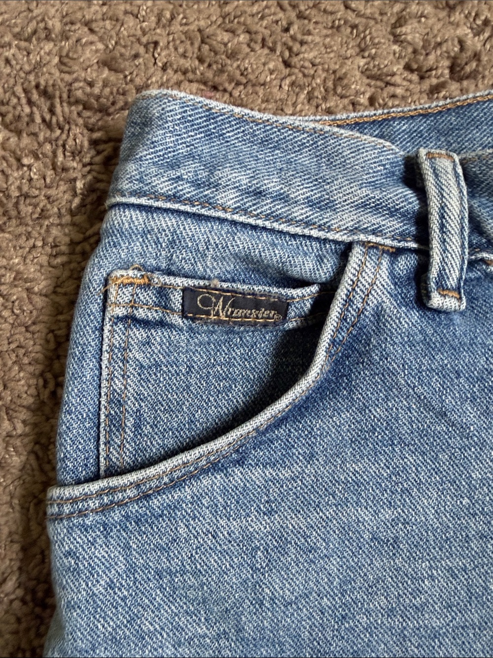 Wrangler Medium Blue Denim Cutoff Shorts - Picture 2 of 4